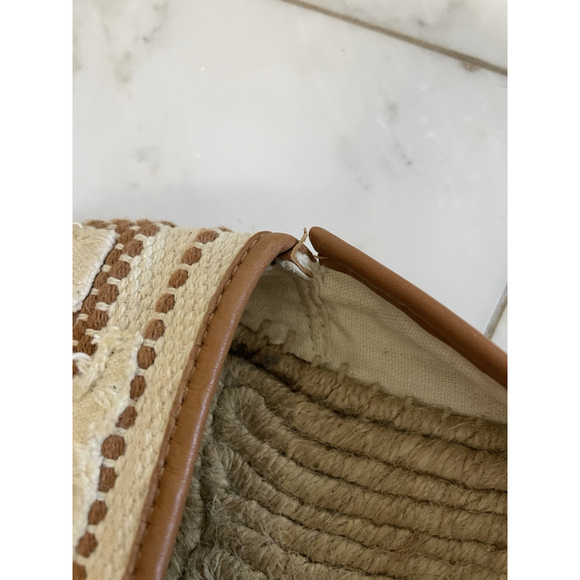 Tory Burch Shaw Flat Espadrille Sandals Slip On Logo Beige US Size 8 Women - Picture 7 of 15